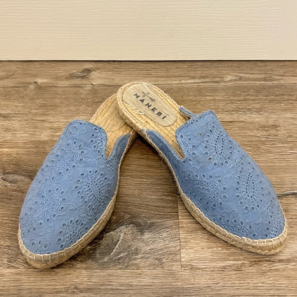 Manebi Yucatán Crochet Eyelet Espadrilles Mules